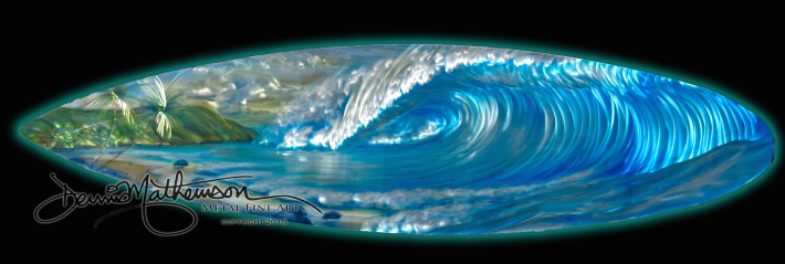This DM original surfboard is 15"x56" on aluminum

Original Art Only.
For more information or higher quality images of this original contact your DM sales consultant.
Copyright Dennis Mathewson 2015 and information about this original
artwork by Dennis Mathewson copyright all rights reserved 2015.