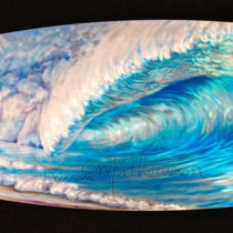 18"x70" on aluminum surfboard shape wall art