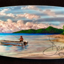polynesian fishing hut surfboard