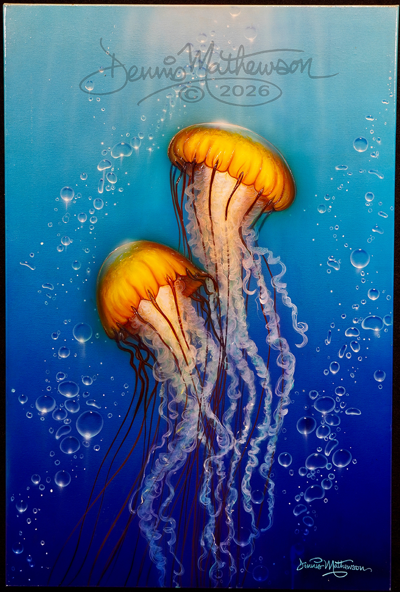 Rain Or Shine Jellies-original art on canvas