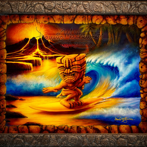 Volcano madness original on masonite
