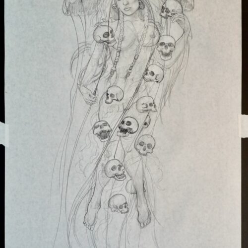 Enchantress original pencil drawing