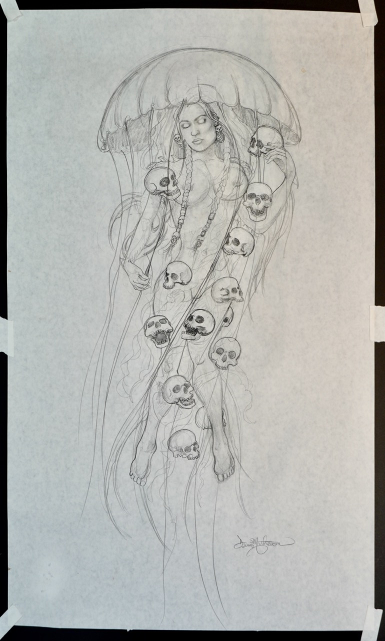 Enchantress original pencil drawing