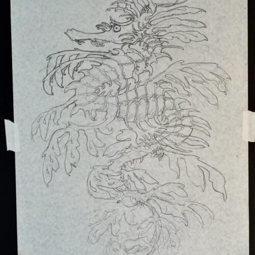 Fantastic Four-Sea Dragon original pencil drawing