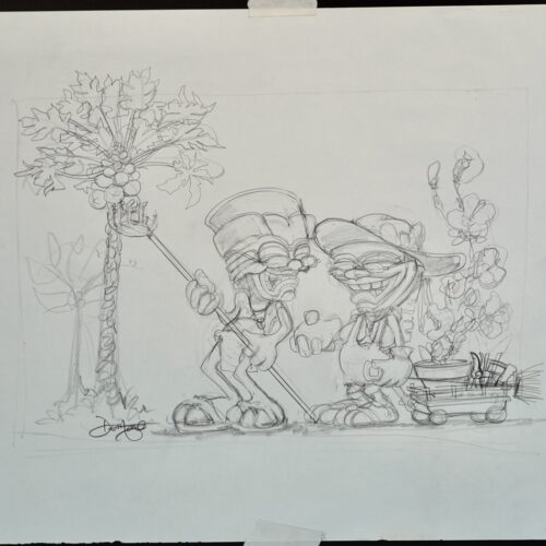 Golden Garden-1st original pencil drawing