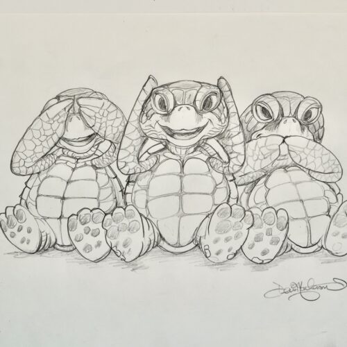 Honu No Evil final pencil drawing