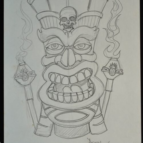 Hot Head Tiki original pencil drawing