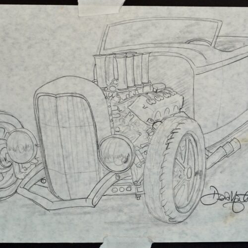 Bill's Hot Rod original pencil drawing