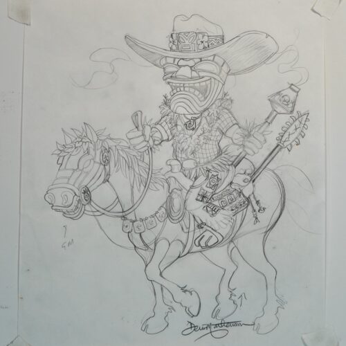 Paniolo Country original pencil drawing