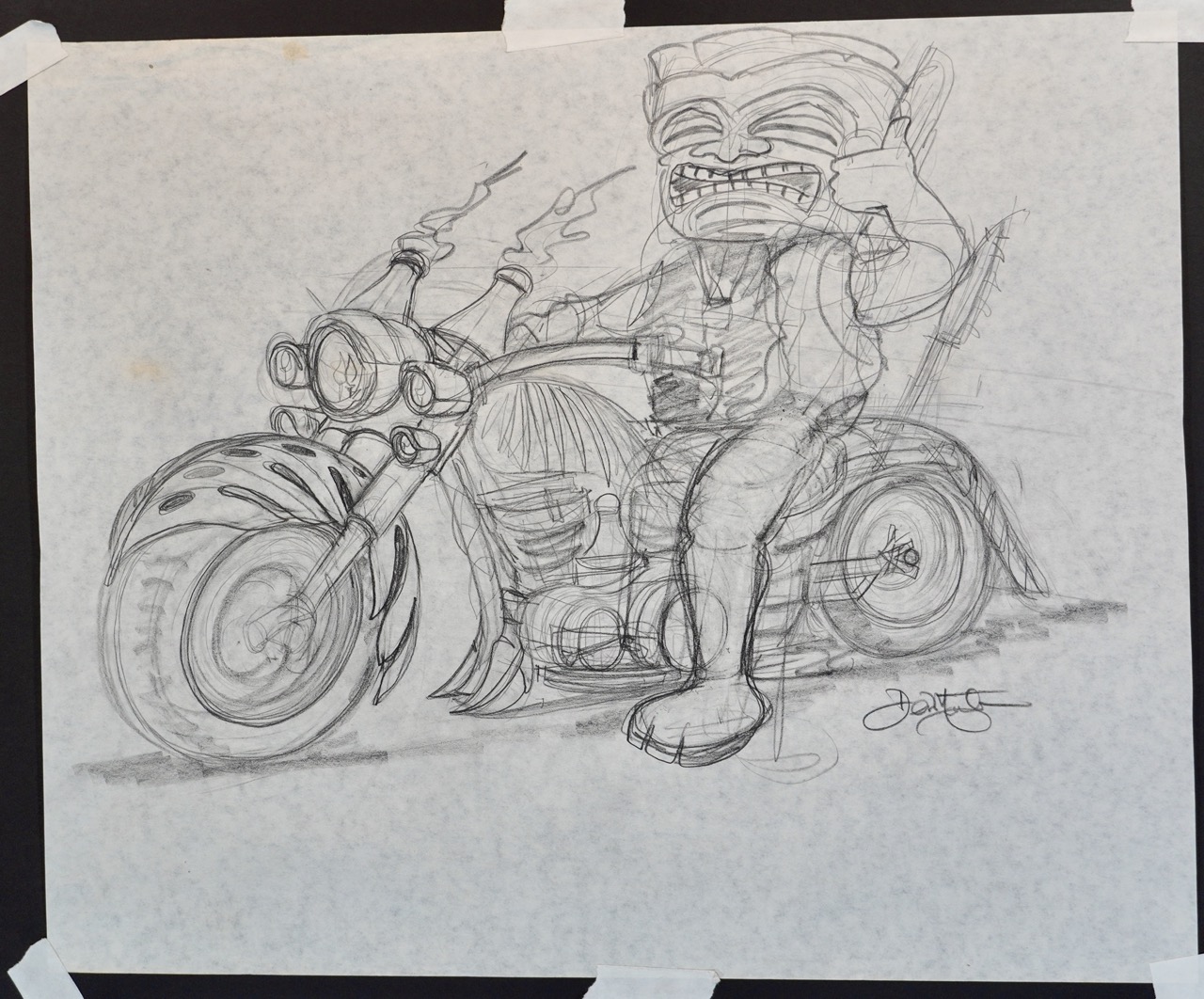 Poi Pounder-1st original pencil drawing