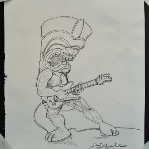 Rock Star Tiki original pencil drawing