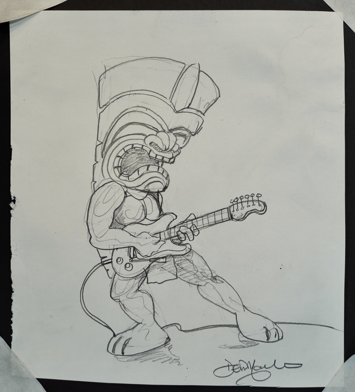 Rock Star Tiki original pencil drawing