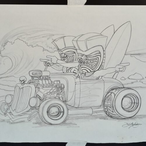 Surf Search original final pencil drawing